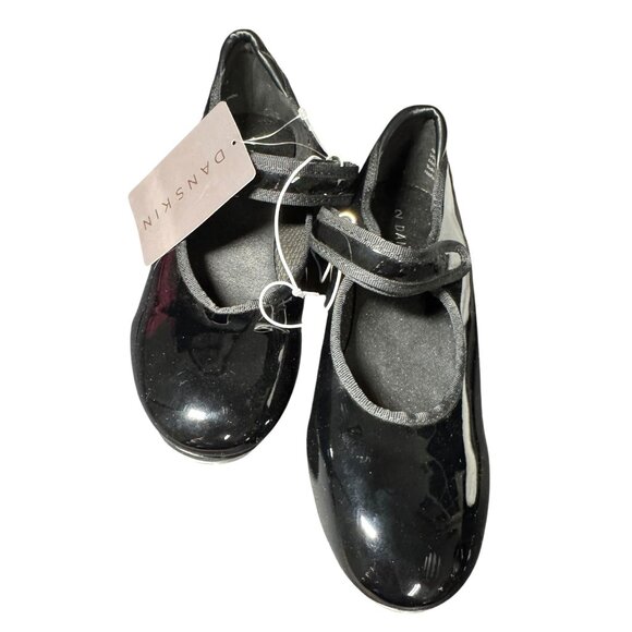 Danskin Girls Tap Dance Shoes Black Patent Leather Size 2 NWT - Picture 8 of 8